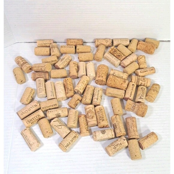 Natural Used Wine Corks Lot of 65 Assorted Brands for Crafts DIY Projects - Picture 1 of 1